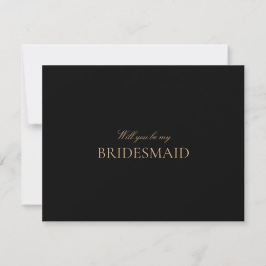 Script Gold & Black Bridesmaid Vorschlagskarte Save The Date (Vorderseite)