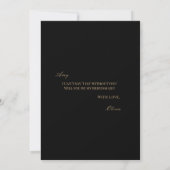 Script Gold & Black Bridesmaid Vorschlagskarte Save The Date (Rückseite)