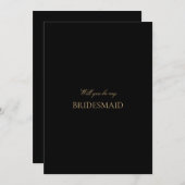 Script Gold & Black Bridesmaid Vorschlagskarte Save The Date (Vorne/Hinten)