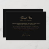 Script Gold & Black Danke Karte (Vorne/Hinten)