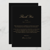 Script Gold & Black Danke Karte (Vorne/Hinten)