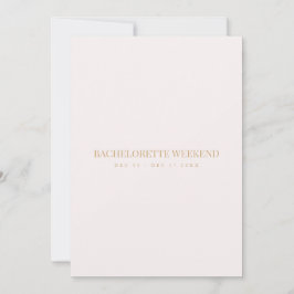 Script Gold & Blush Pink Bachelorette Wochenendkar Einladung