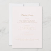 Script Gold & Blush Pink Bachelorette Wochenendkar Einladung (Rückseite)