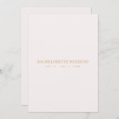 Script Gold & Blush Pink Bachelorette Wochenendkar Einladung (Vorne/Hinten)