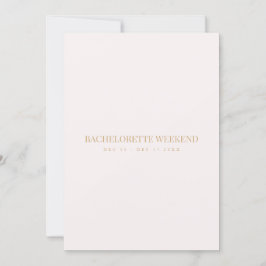 Script Gold & Blush Pink Bachelorette Wochenendkar Einladung