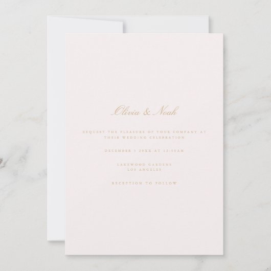 Script Gold & Blush Pink Einladungs-Karte Einladung (Vorderseite)