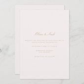 Script Gold & Blush Pink Einladungs-Karte Einladung (Vorne/Hinten)