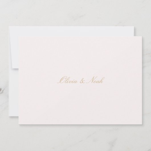 Script Gold & Blush Pink Probe Dinner Card Dankeskarte (Vorderseite)