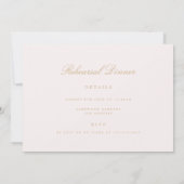 Script Gold & Blush Pink Probe Dinner Card Dankeskarte (Rückseite)