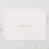 Script Gold & Blush Pink Probe Dinner Card Dankeskarte (Vorne/Hinten)