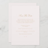 Script Gold & Blush Pink Save the Date Karte (Vorne/Hinten)