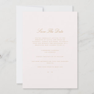 Script Gold & Blush Pink Save the Date Karte