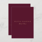 Script Gold & Burgundy Bridal Dusche Einladung (Vorne/Hinten)