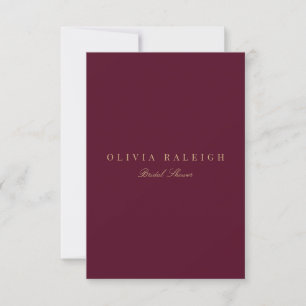 Script Gold & Burgundy Bridal Dusche Einladung