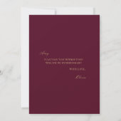 Script Gold Burgundy Bridesmaid Vorschlagskarte Save The Date (Rückseite)