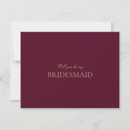 Script Gold Burgundy Bridesmaid Vorschlagskarte Save The Date