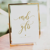 Script Gold Cards and Gifts Sign 8x10" Poster