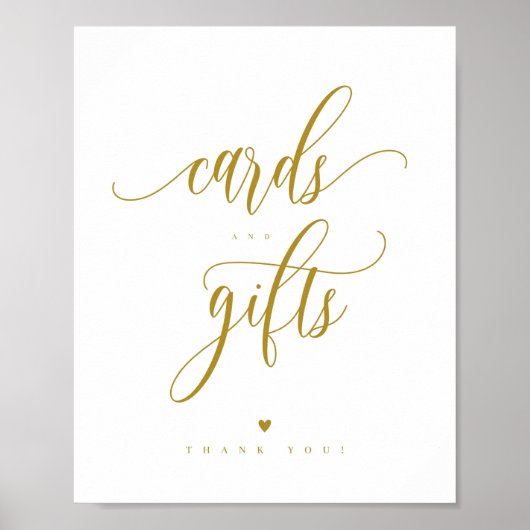 Script Gold Cards and Gifts Sign 8x10" Poster (Vorne)