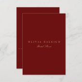 Script Gold & Deep Red Bridal Dusche Einladung (Vorne/Hinten)