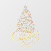 Script Gold Frohe Weihnachtsbaum Business Holiday Fensteraufkleber (Blatt)