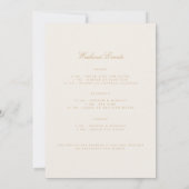 Script Gold & Ivory Bachelorette Weekend Card Einladung (Rückseite)