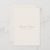 Script Gold & Ivory Bridal Dusche Einladung (Vorne/Hinten)