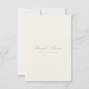Script Gold & Ivory Bridal Dusche Einladung