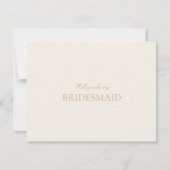 Script Gold & Ivory Bridesmaid Vorschlagskarte Save The Date (Vorderseite)