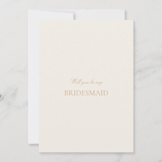 Script Gold & Ivory Bridesmaid Vorschlagskarte Save The Date (Vorderseite)