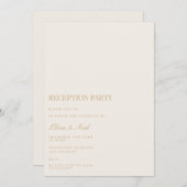 Script Gold & Ivory Empfang Einladungskarte Einladung (Vorne/Hinten)