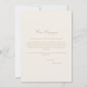 Script Gold & Ivory Verlobung Announcement Card Ankündigung (Vorderseite)
