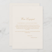 Script Gold & Ivory Verlobung Announcement Card Ankündigung (Vorne/Hinten)