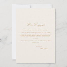 Script Gold & Ivory Verlobung Announcement Card Ankündigung