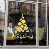 Script Gold Moderner Weihnachtsbaum Business Holid Fensteraufkleber