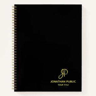 Script-Gold-Monogramm-Erstgeschäft Beruflich Notizblock