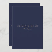 Script Gold & Navy Verlobung Announccard Ankündigung (Vorne/Hinten)