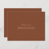 Script Gold Terracotta Bridesmaid Vorschlag Card Save The Date (Vorne/Hinten)