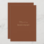 Script Gold Terracotta Bridesmaid Vorschlag Card Save The Date (Vorne/Hinten)