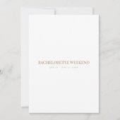 Script Gold & White Bachelorette Wochenendkarte Einladung (Vorderseite)