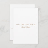 Script Gold & White Bridal Dusche Einladung (Vorne/Hinten)