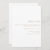 Script Gold & White Wedding Einladungskarte Einladung (Vorne/Hinten)