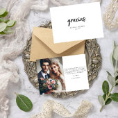 Script Gracias Spanish Wedding Foto Vielen Dank Karte