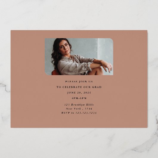 Script Grad Moderner Abschluss Einladung (Rückseite)