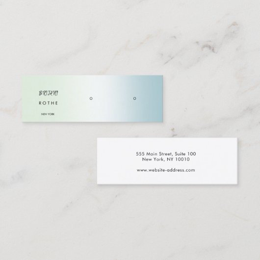 Script Gradient Stud Earring Mini Visitenkarte (Vorne/Hinten)