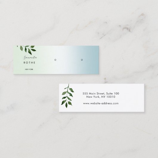 Script Gradient Study Earring Mini Business Ca Mini Visitenkarte (Vorne/Hinten)