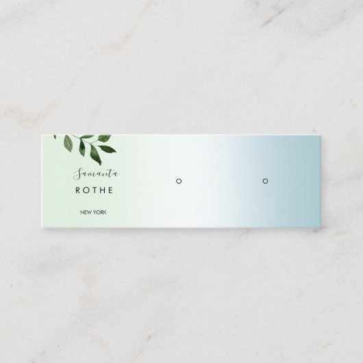 Script Gradient Study Earring Mini Business Ca Visitenkarte (Vorderseite)