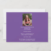 Script Graduate 4 Foto Collage Lila Abschluss Ankündigung (Rückseite)