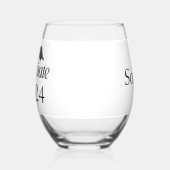 Script Graduate Cap Personalisiert Class of 2024 Weinglas Ohne Stiel (Links)