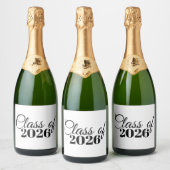 Script Graduation Champagne Pop Label Prop Schaumweinetikett (Flaschen)