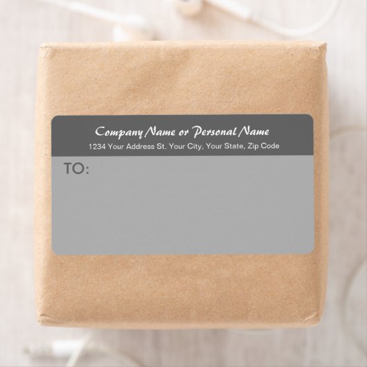 Script Gray Business Mailing Label (Insitu)